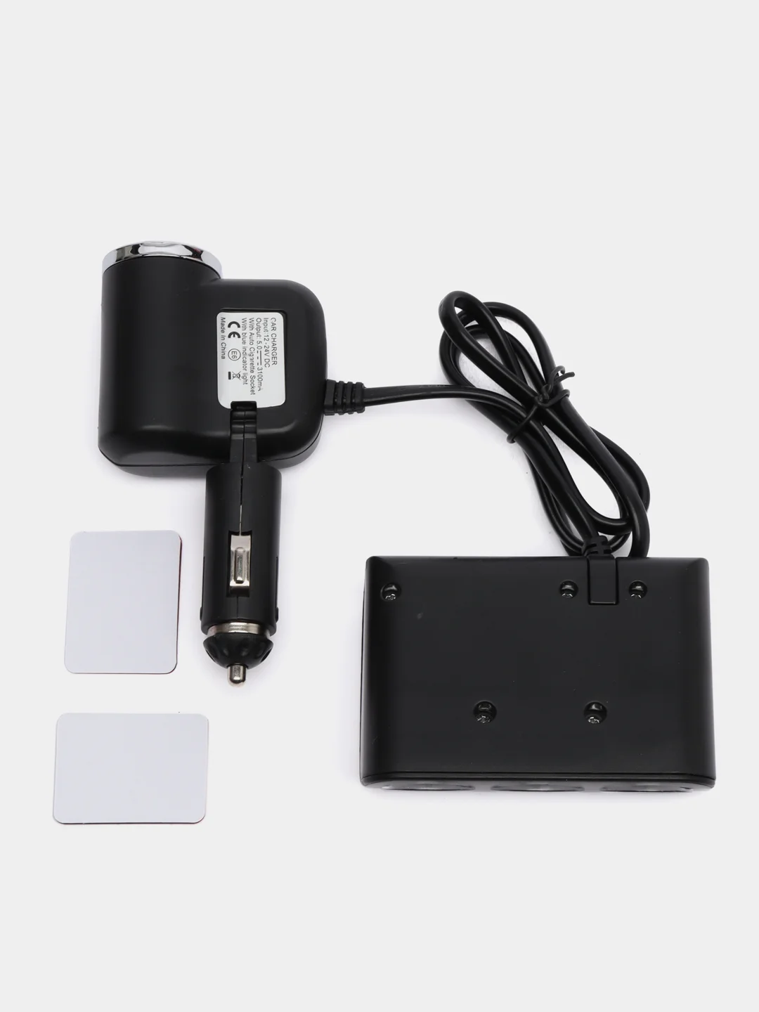 Черный разветвитель прикуривателя 1 USB 4 разъема Olesson 1527/1528