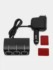 Черный разветвитель прикуривателя 1 USB 4 разъема Olesson 1527/1528