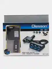 Черный разветвитель прикуривателя 1 USB 4 разъема Olesson 1527/1528