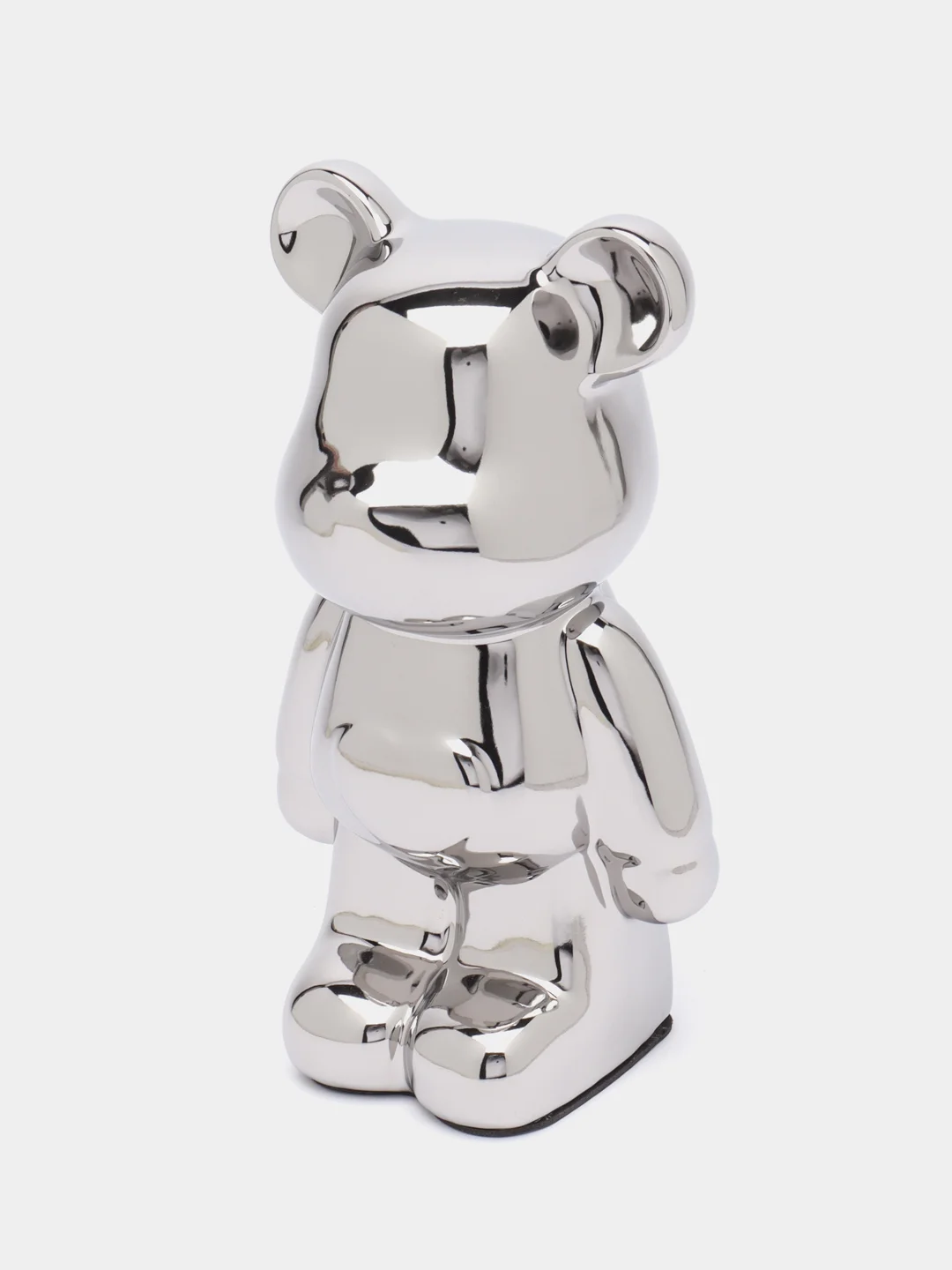 Серебряный статуэтка медведь "Bearbrick", копилка керамическая