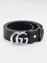 Серебряный ремень с металлической пряжкой "GG"