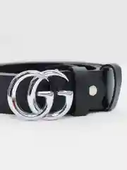 Серебряный ремень с металлической пряжкой "GG"
