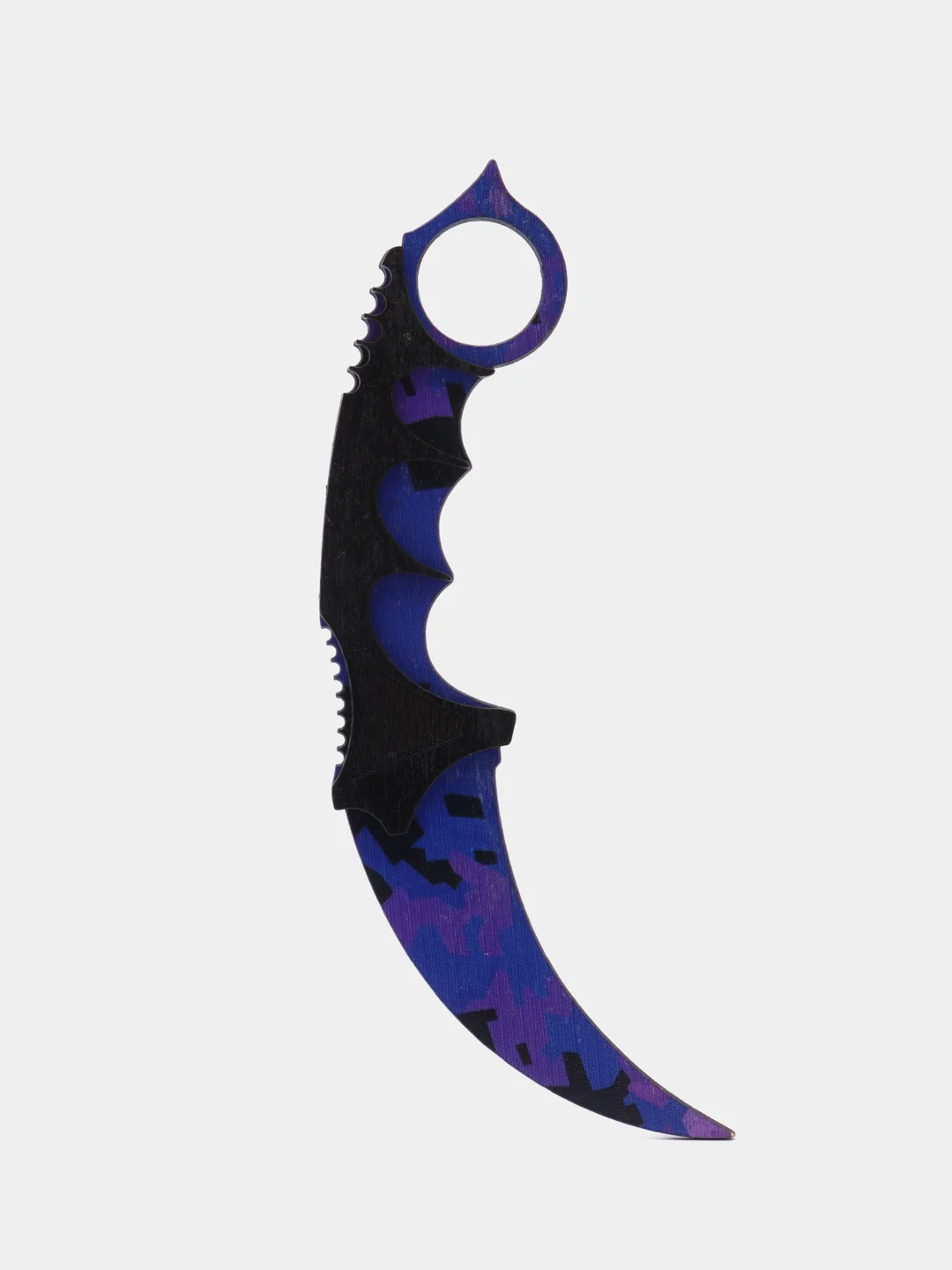 Фиолетовый нож деревянный керамбит, в раскраске Фиолетовый камуфляж (Purple camouflage), Генезис