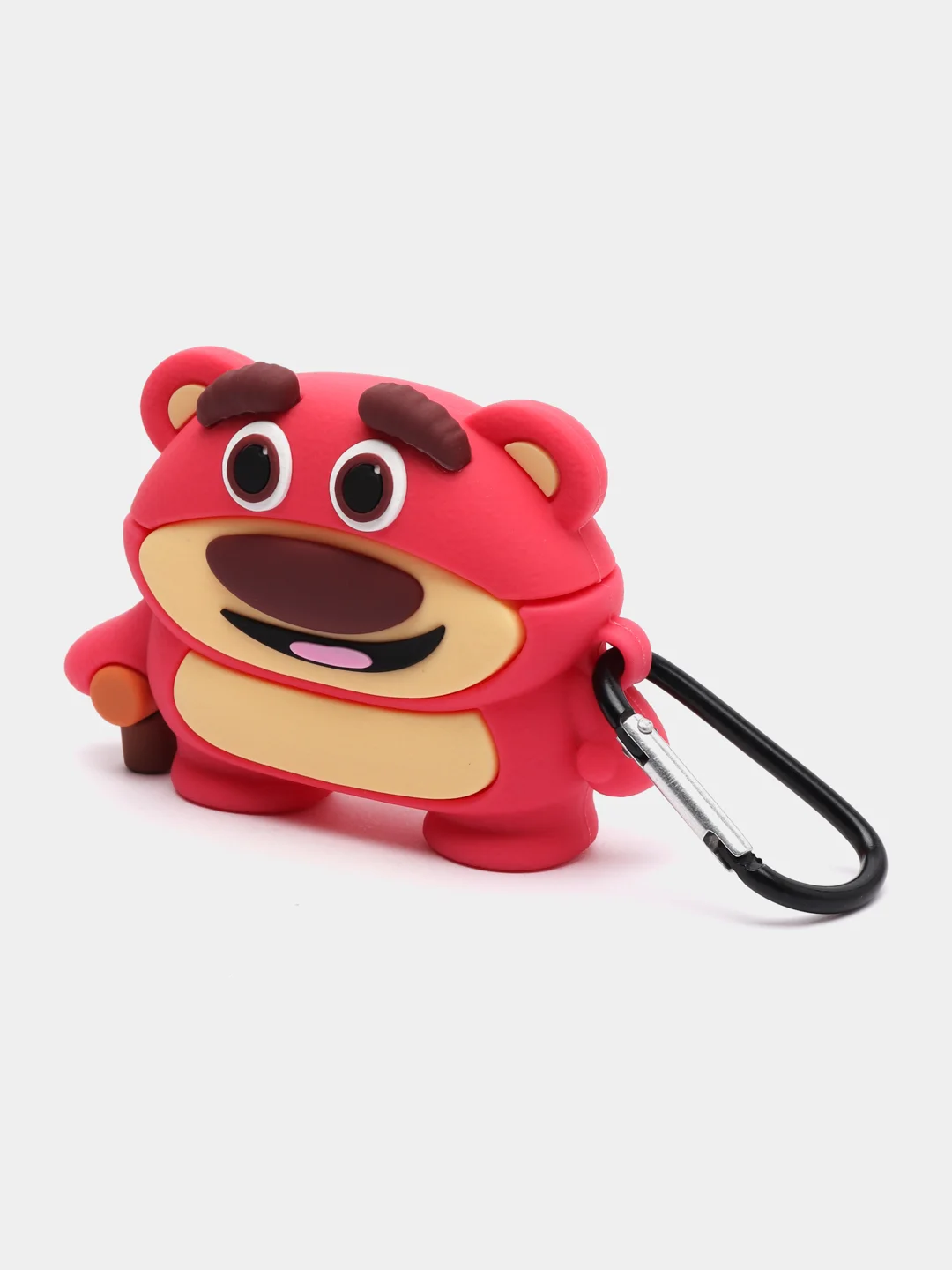 Фуксия чехол для беспроводных наушников AirPods (Аирподс) 1 / 2 / Pro, Pro 2 с карабином