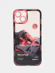 Тёмно-розовый чехол для iPhone 11, 12, 13, 14, 15, 16 Pro Max Plus, XR, с принтом, защитой камеры айфон