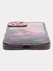 Тёмно-розовый чехол для iPhone 11, 12, 13, 14, 15, 16 Pro Max Plus, XR, с принтом, защитой камеры айфон