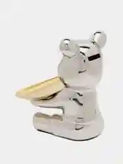 Статуэтка медведь Bearbrick, копилка керамическая с подносом