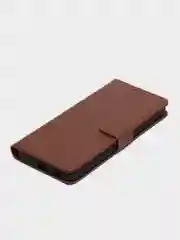 Коричневый чехол книжка для Xiaomi Redmi 12C, кожаный PU