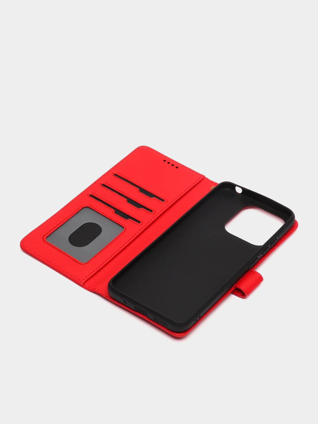 Красный чехол книжка для Xiaomi Redmi 12C, кожаный PU
