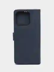 Темно-синий чехол книжка для Xiaomi Redmi 12C, кожаный PU