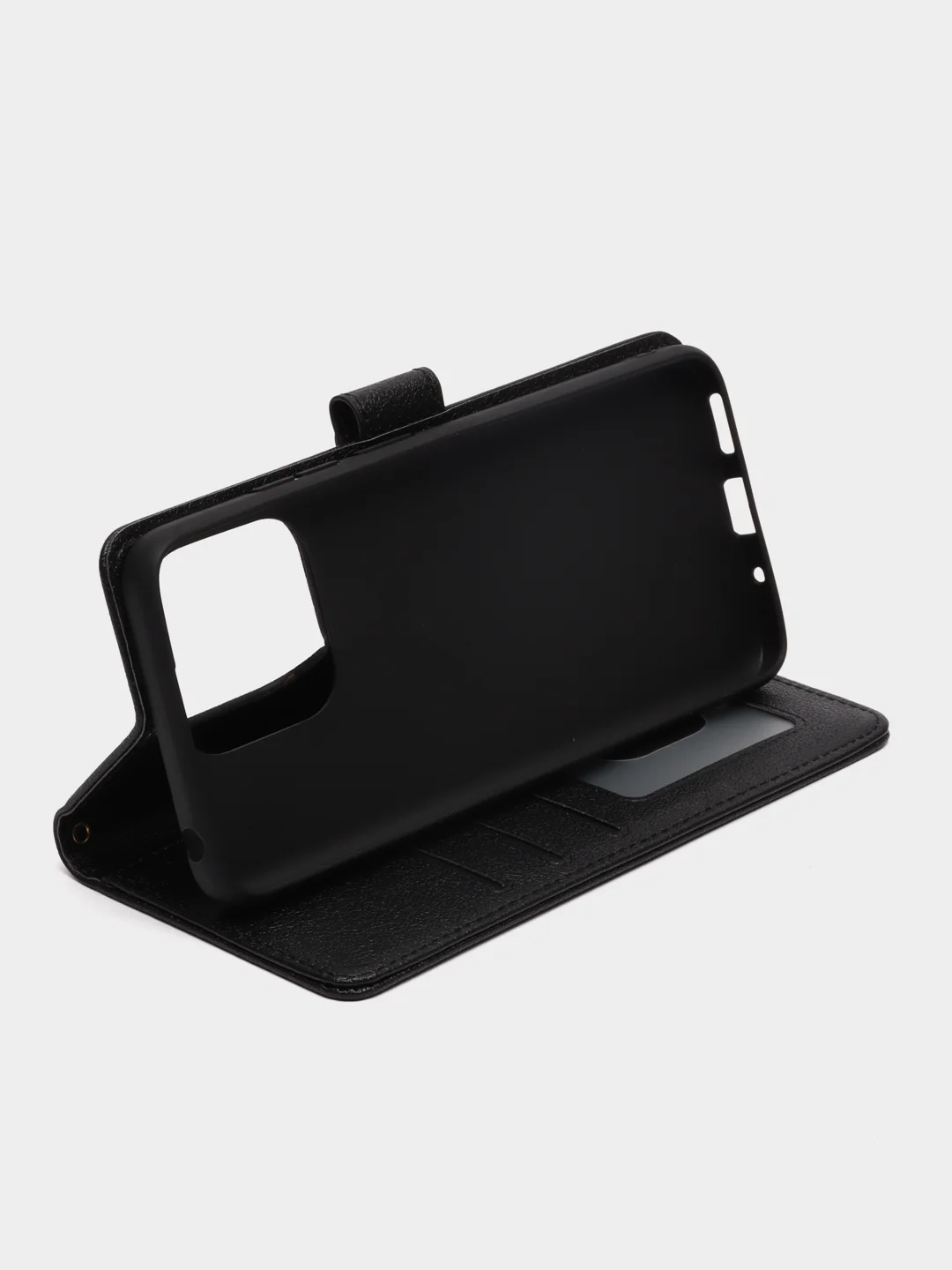Черный чехол книжка для Xiaomi Redmi 12C, кожаный PU
