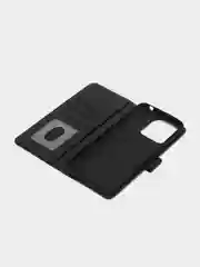 Черный чехол книжка для Xiaomi Redmi 12C, кожаный PU
