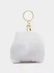 Белый мягкий брелок для рюкзака и ключей "Кот Квадрат - Котокуб"