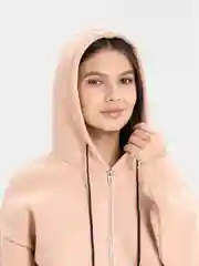 Молочный толстовка женская, утепленная, оверсайз