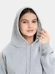 Серебряный худи женское, утеплённое