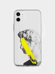 Желтый чехол для iPhone "Арт", на айфон 6s 7/8 Plus/Xs/XR/SE2/11/12/12 pro презент