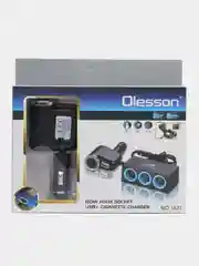 Угольный разветвитель прикуривателя 1 USB 4 разъема Olesson 1527/1528