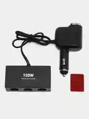 Угольный разветвитель прикуривателя 1 USB 4 разъема Olesson 1527/1528