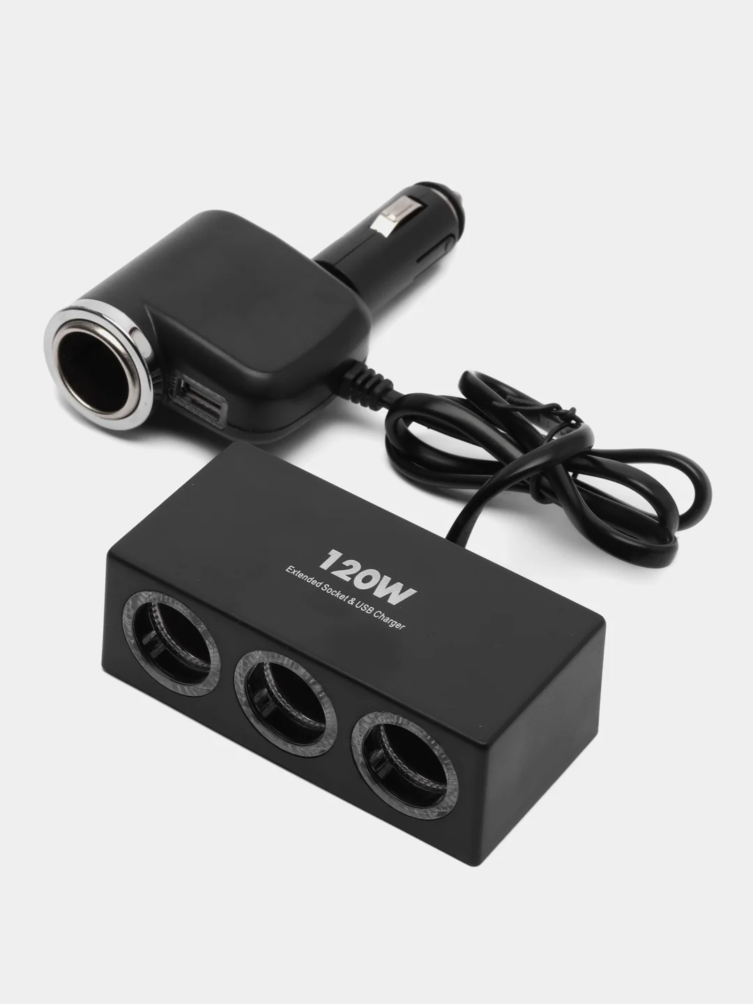 Угольный разветвитель прикуривателя 1 USB 4 разъема Olesson 1527/1528