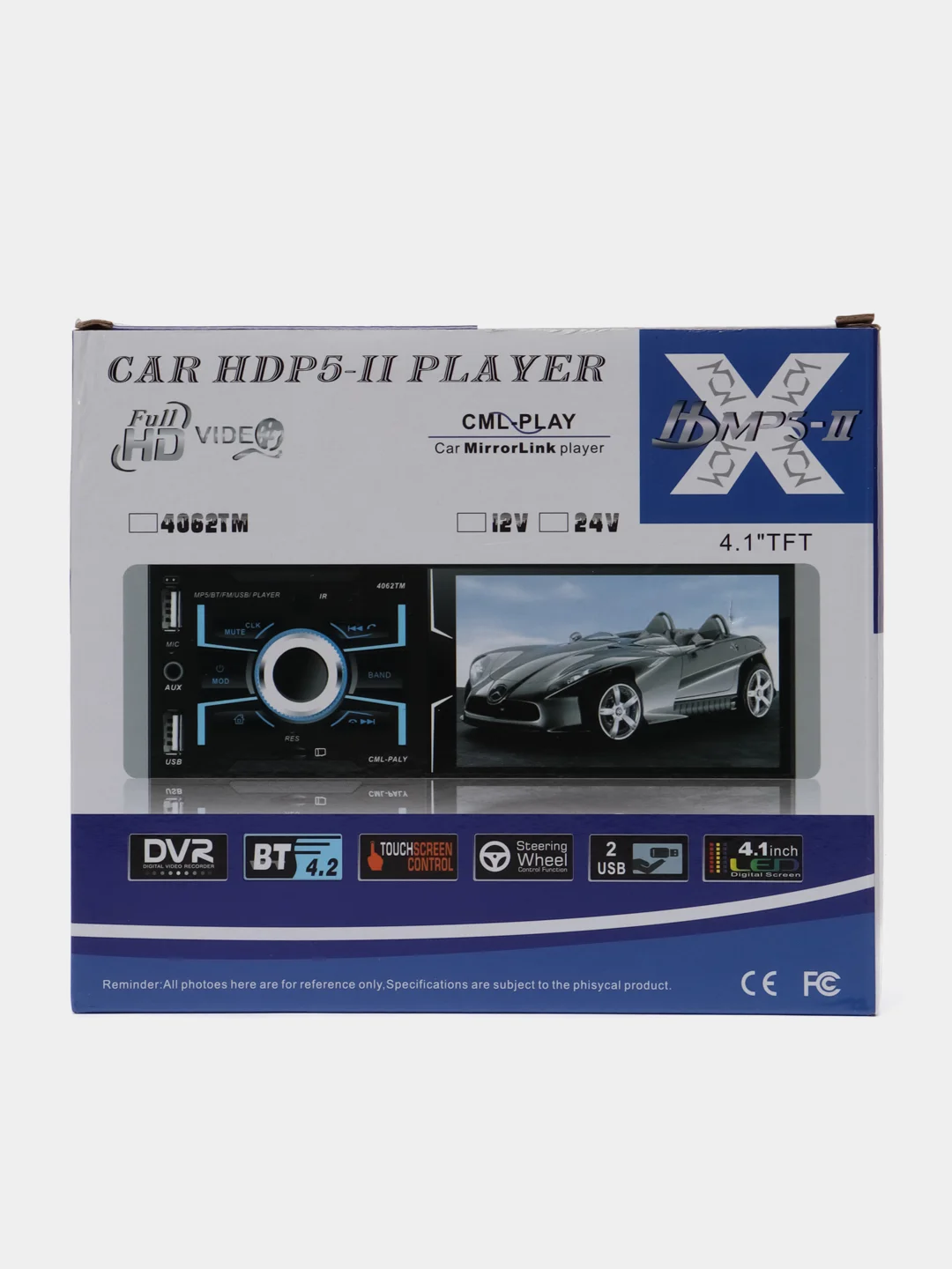 Автомагнитола 1 DIN сенсорный экран, MP5 плеер, Bluetooth, AUX, USB,