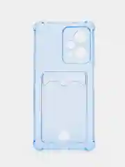 Голубой чехол для Xiaomi Redmi Note 12 Pro Plus 5G / Poco X5 Pro, прозрачный, с карманом для карты