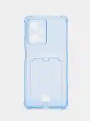 Голубой чехол для Xiaomi Redmi Note 12 Pro Plus 5G / Poco X5 Pro, прозрачный, с карманом для карты