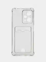 Черный чехол для Xiaomi Redmi Note 12 Pro Plus 5G / Poco X5 Pro, прозрачный, с карманом для карты