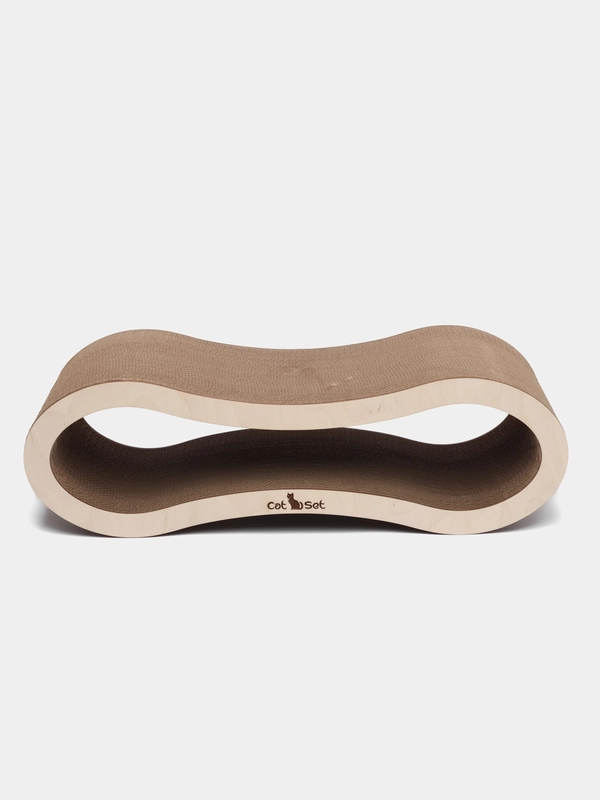Cat Set "Когтеточка - лежанка Lonty WOOD", 61*23*19 см, когтеточка для кошек из картона