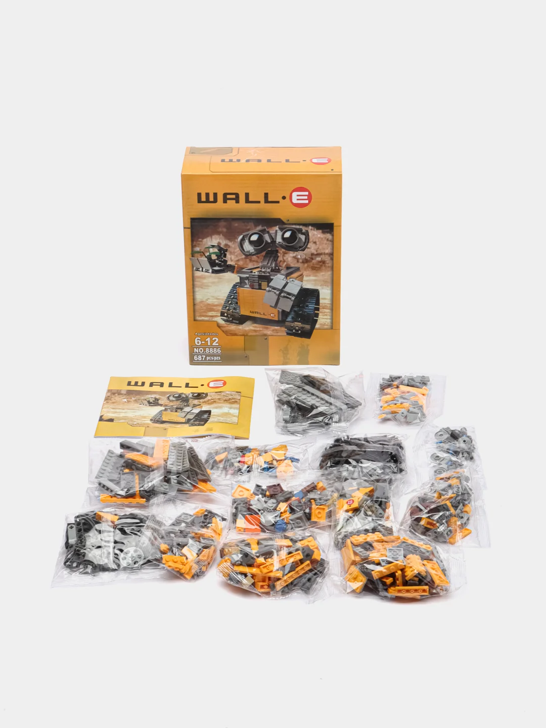 Желтый конструктор Робот Валли / WALL-E / 678 деталей / Конструктор для мальчиков и девочек