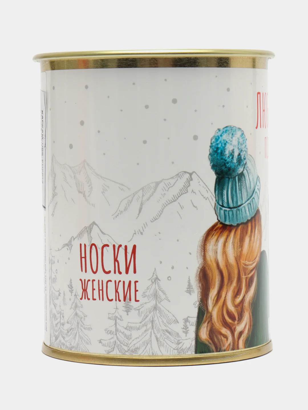 Бирюзовый носки женские, новогодние, в банке