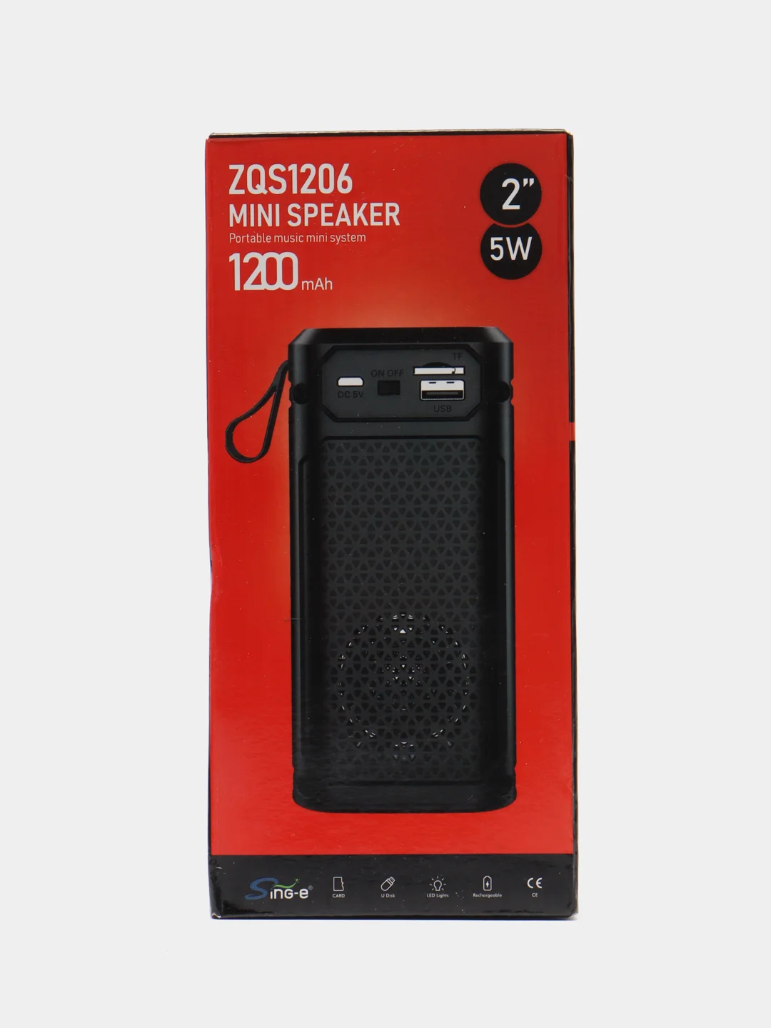 Беспроводная колонка bluetooth ZQS1206 с импульсной RGB-подсветкой, Black