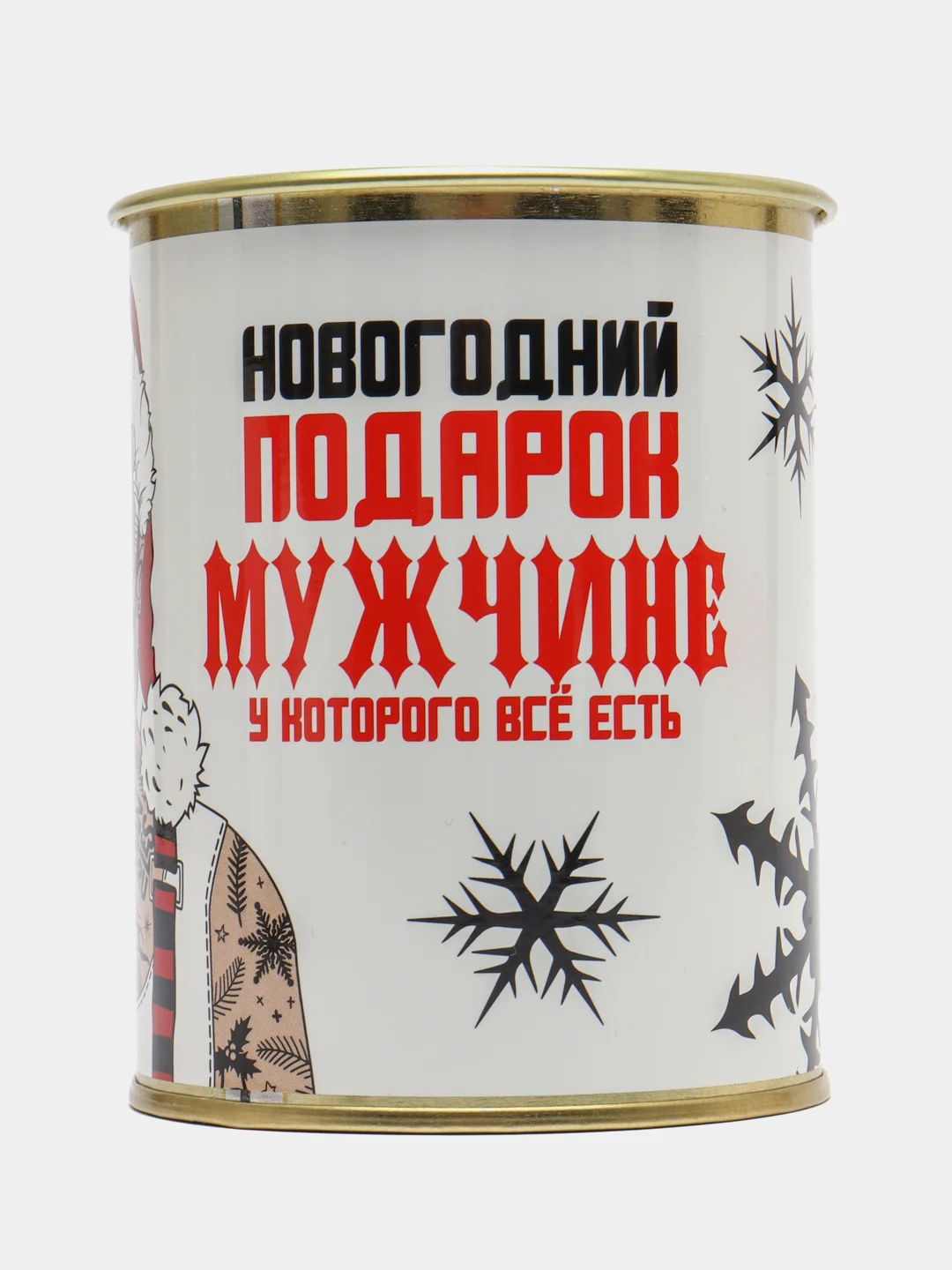 Белый новогодние мужские носки в банке