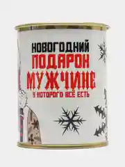 Белый новогодние мужские носки в банке