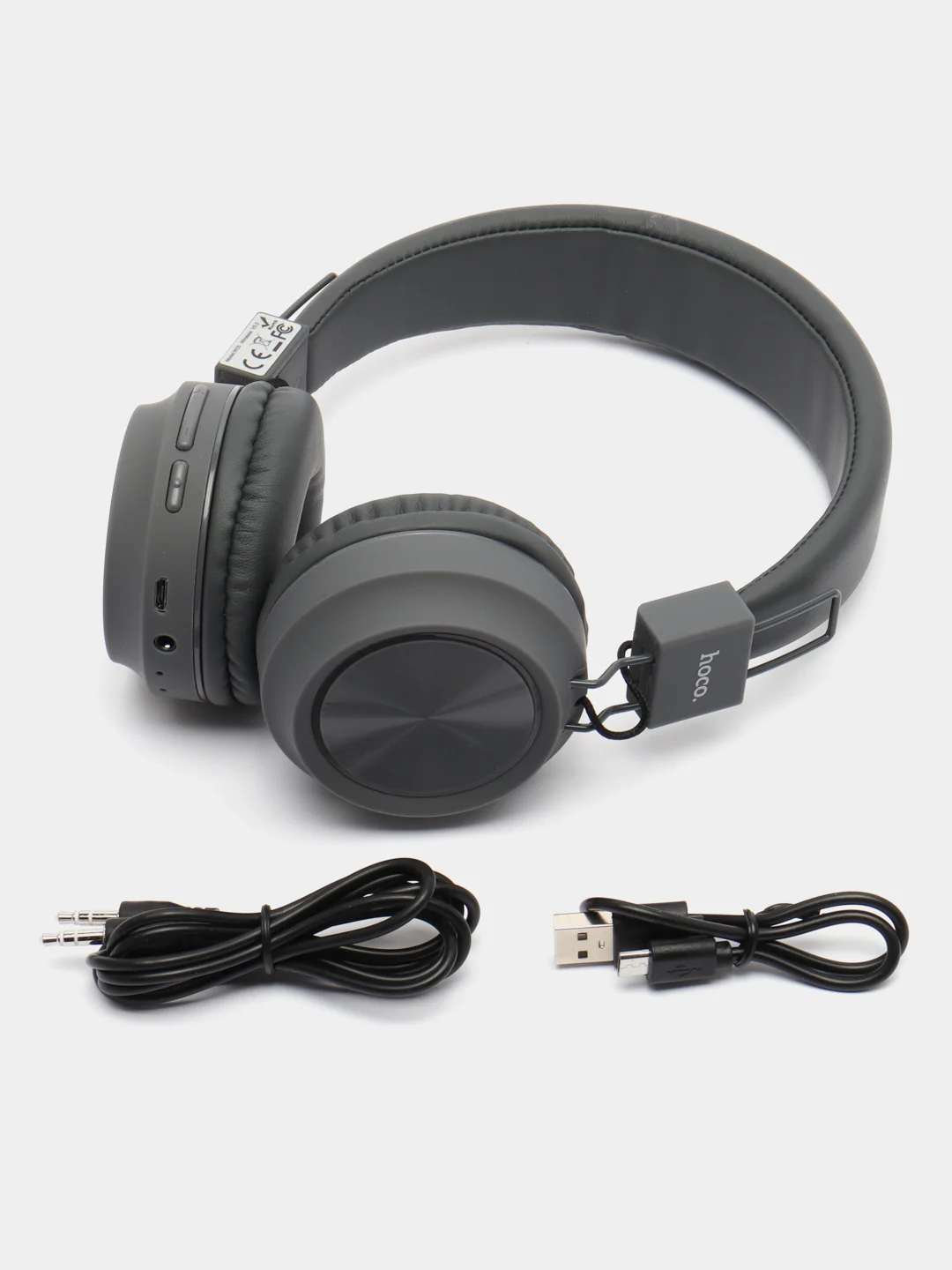 Серый беспроводные наушники Hoco W25 Deep Bass,  с микрофоном