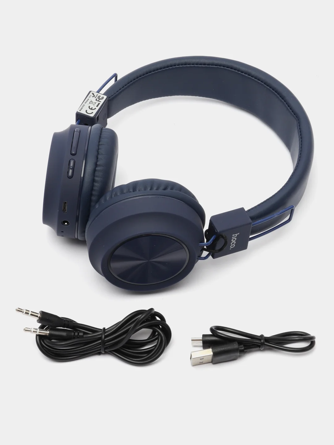 Синий беспроводные наушники Hoco W25 Deep Bass,  с микрофоном