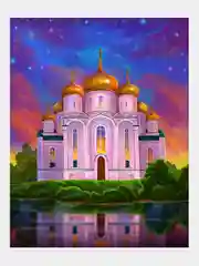 Алмазная мозаика, 40 х 50 см, на подрамнике "Церковь"