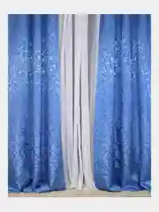 Синий шторы на ленте, в комплекте 2 штуки