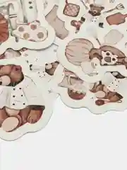 Коричневый наклейки-стикеры 45-50 шт, Стикерпак для скрапбукинга, телефона, ноутбука, подарка