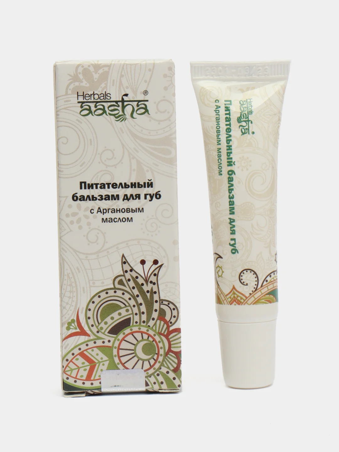 Бирюзовый бальзам для губ Aasha Herbals, кокос, миндаль, аргана, защитный, питательный