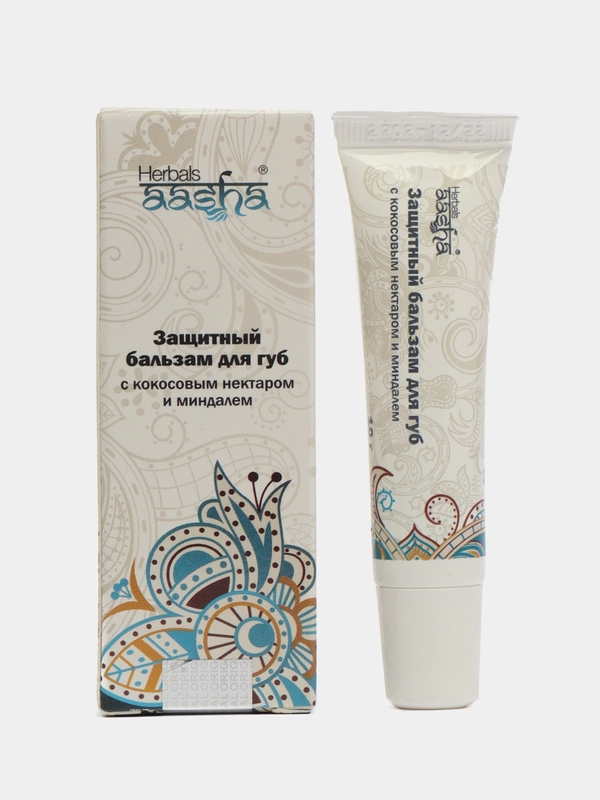Бальзам для губ Aasha Herbals, кокос, миндаль, аргана, защитный, питательный