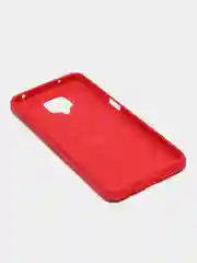 Красный чехол Xiaomi Redmi Note 9S / Note 9 Pro имитация под карбон и металл