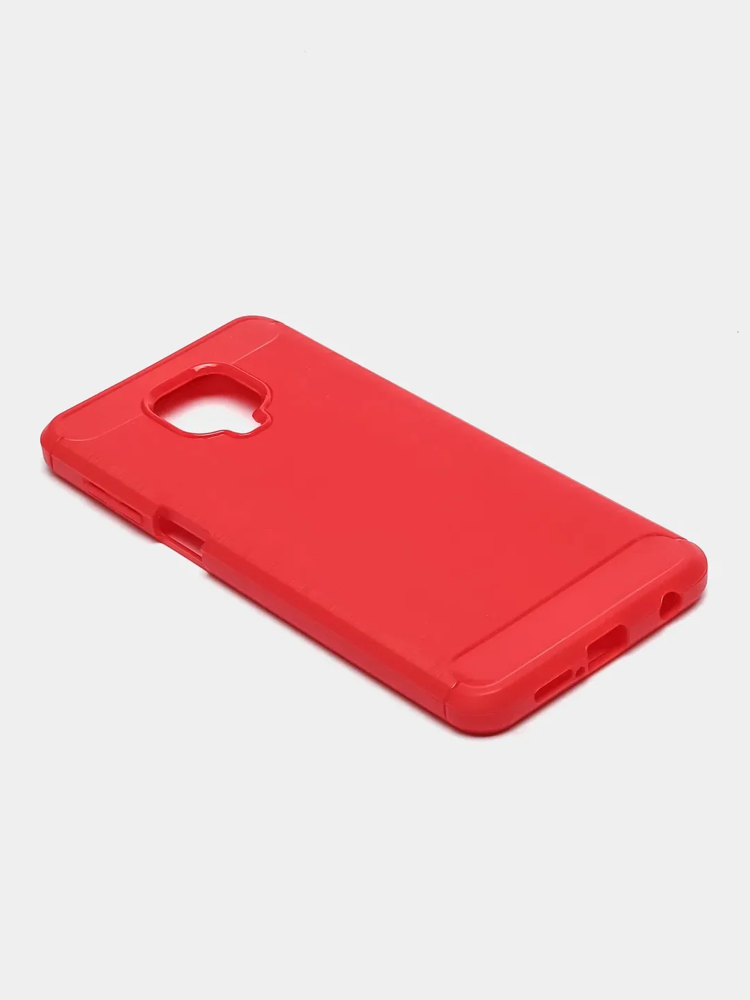 Красный чехол Xiaomi Redmi Note 9S / Note 9 Pro имитация под карбон и металл