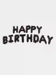 Черный шары "HAPPY BIRTHDAY" - "С Днем Рождения"