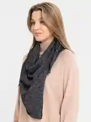 Серый черный платок на голову и шею