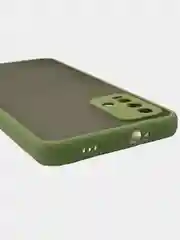 Лесной зеленый чехол матовый Xiaomi Redmi 9T, Редми 9Т пластиковый  полупрозрачный с цветными кнопками