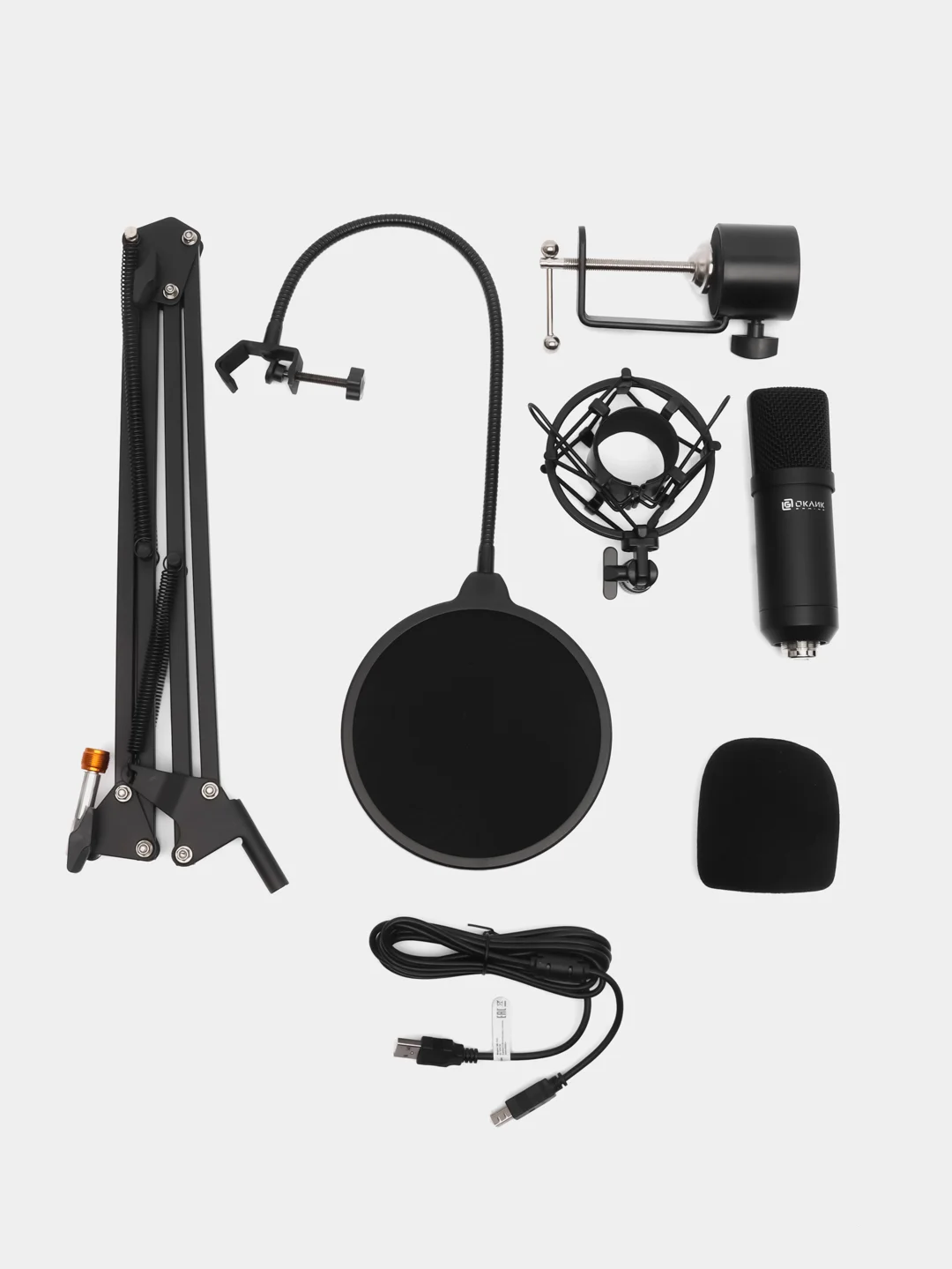 Микрофон игровой для трансляций Oklick SM-700G, конденсаторный, студийный компьютерный