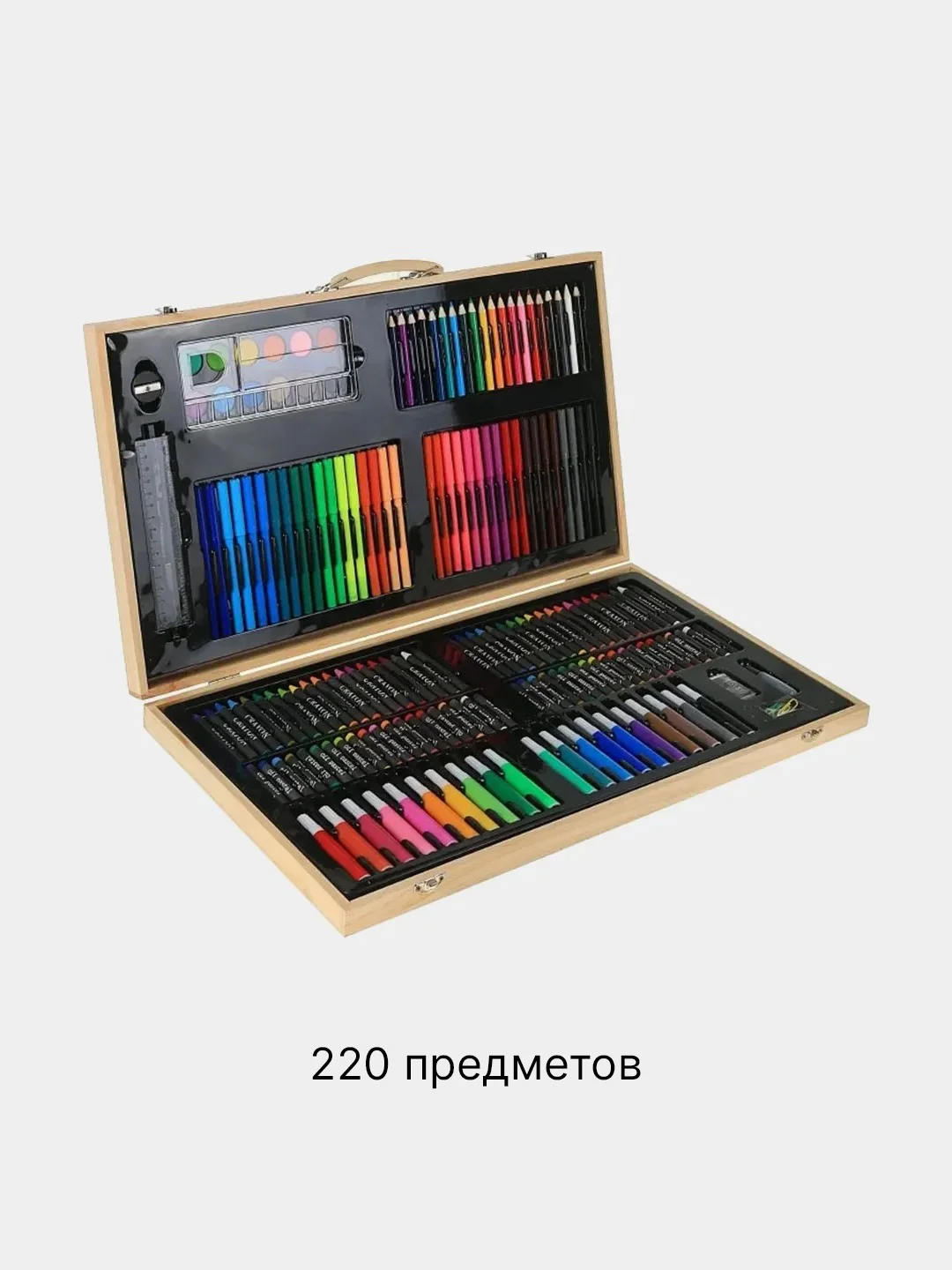 Художественный набор для творчества, в деревянном кейсе