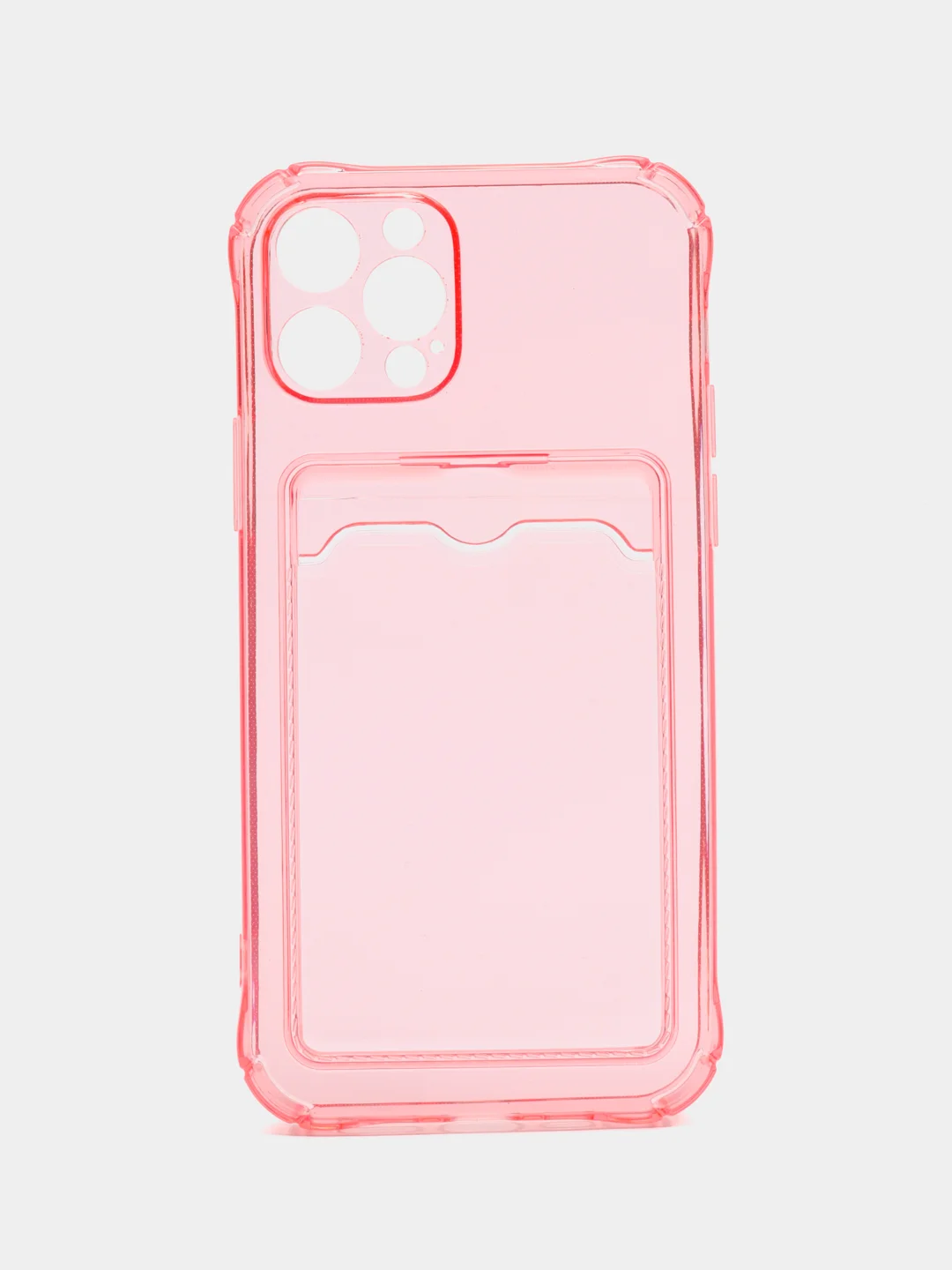 Розовый чехол для iPhone с карманом для карт