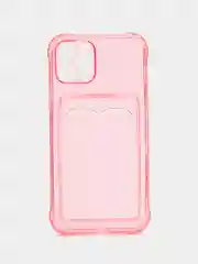 Розовый чехол для iPhone с карманом для карт
