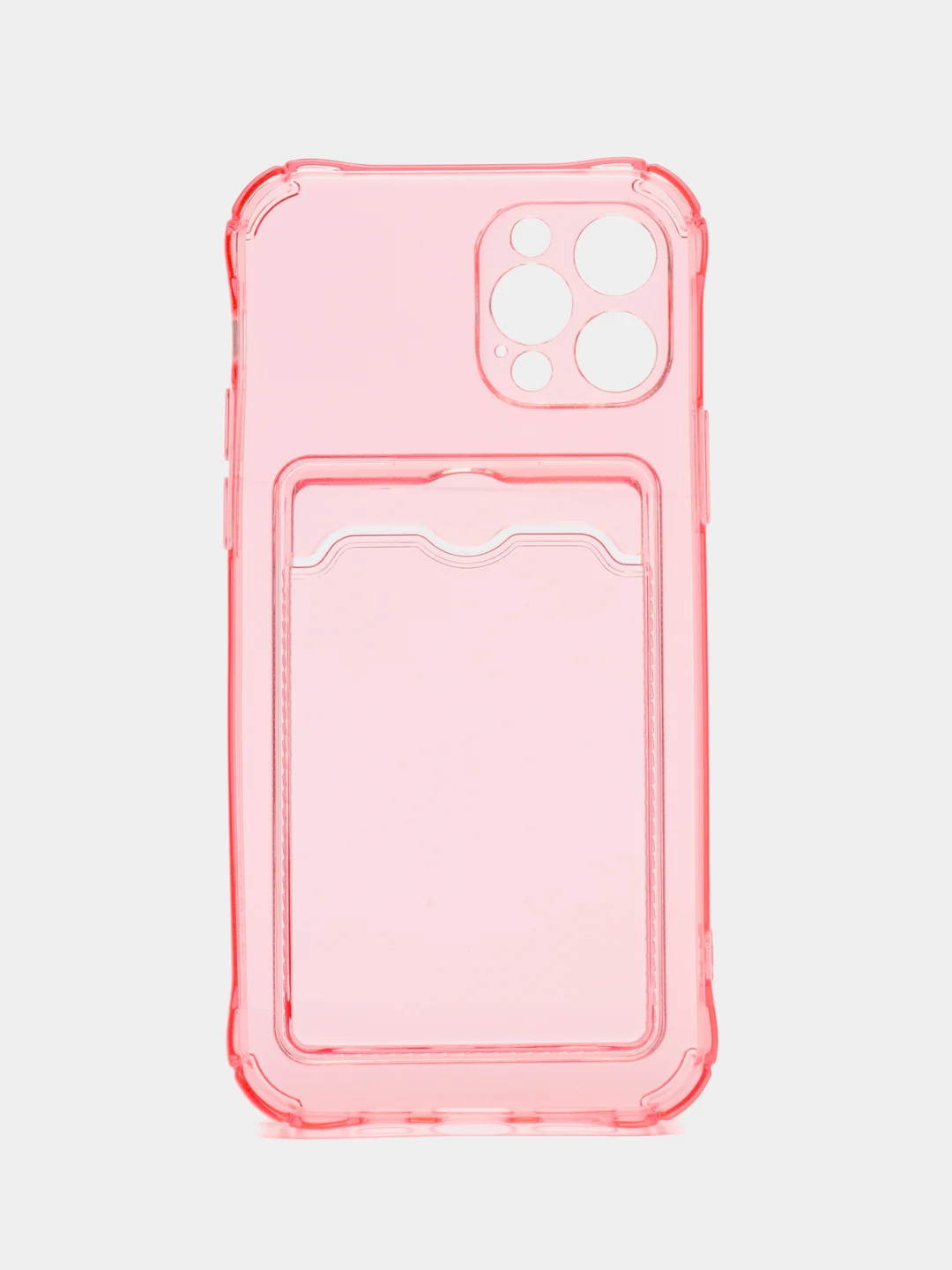 Розовый чехол для iPhone с карманом для карт